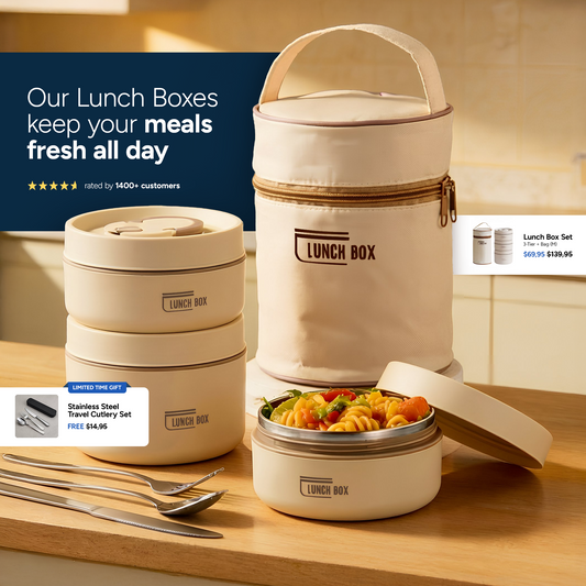 Insulated Stainless Steel Lunch Box Set